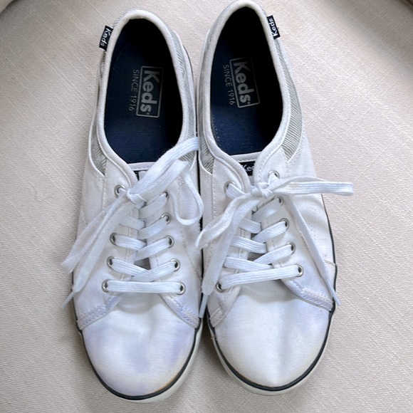 Keds Shoes - Keds White Canvas Sneakers Size 9.5